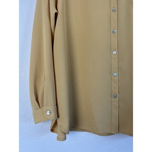 J. Jill Women's Petite Large Yellows Blouse Button-Up Shirt Long Sleeve - Picture 5 of 10
